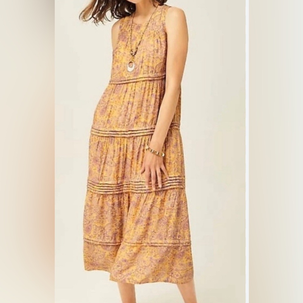J. Jill Purple Pleated Maxi Sundress